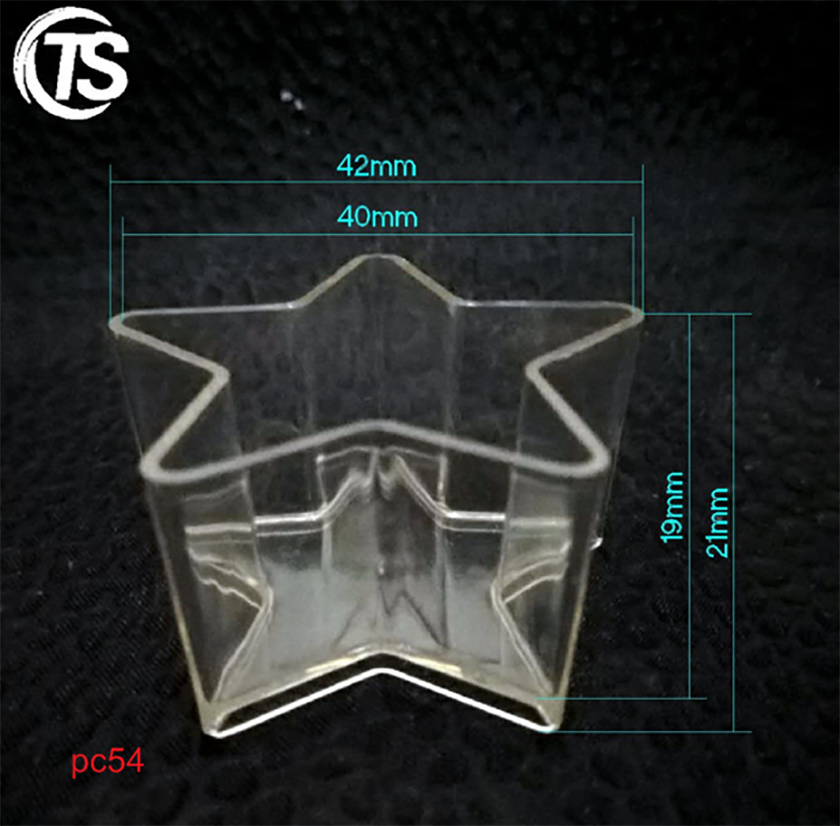 PC54五角星形阻燃蜡烛壳尺寸图