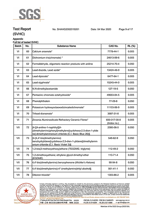 PC40 REACH国际环境认证9